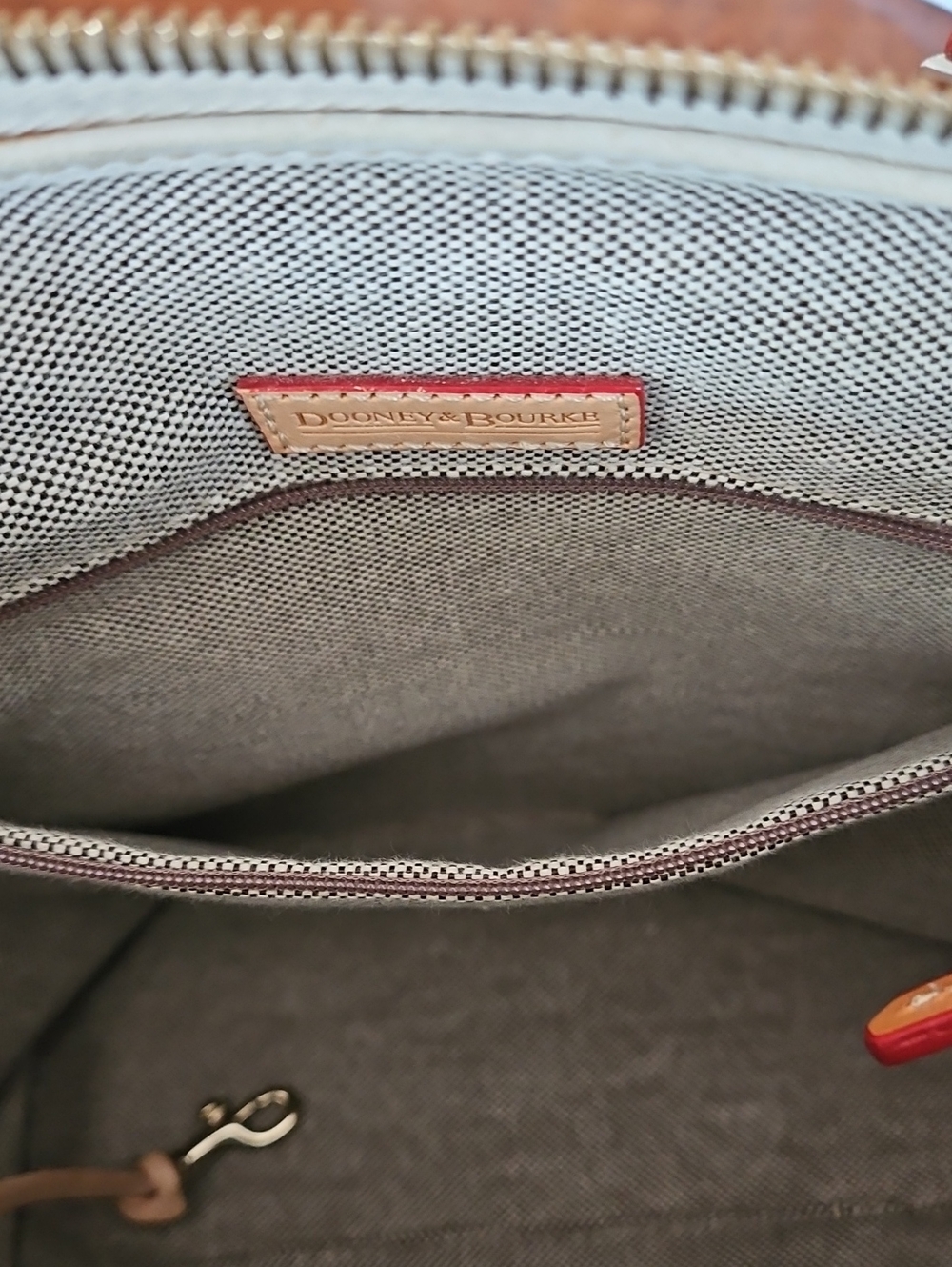 Dooney & Bourke White Pebble Leather Dillen Double Pocket Satchel - Picture 11 of 16